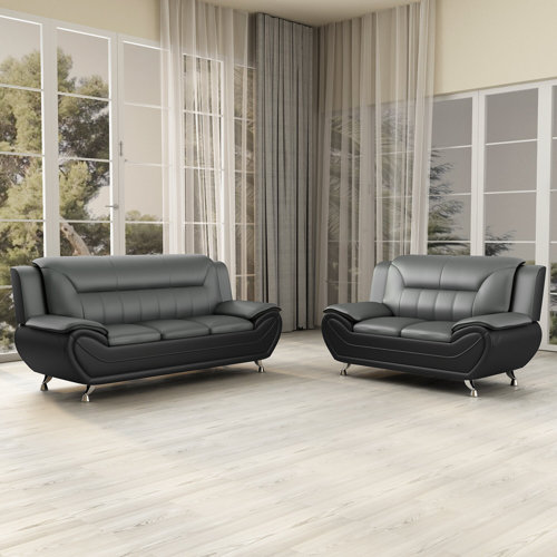 Container 2 Piece Faux Leather Living Room Set | Wayfair